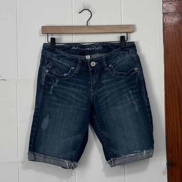 Aeropostale Y2K Distressed Bermuda Denim Shorts Size 5/6 - Picture 1 of 4